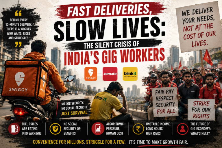 Fast Deliveries, Slow Lives The Silent Crisis of India’s Gig Workers
